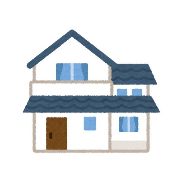 介護サービスは自宅でも利用することが出来る。自宅をイメージした一般的な二階建ての画像