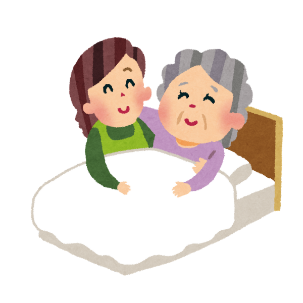 在宅介護で母親にありがとうと言われ、心の緊張が解けていく娘のイメージ画像