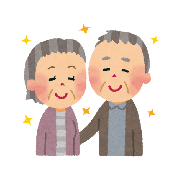サービス付き高齢者住宅に住むまだ元気で介護の必要ない高齢者夫婦のイメージ画像