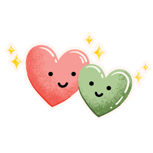 親のための介護、という気持ちも大切だけど、自分のことも大切にしようという気持ちを込めて寄り添うハートのイメージ画像