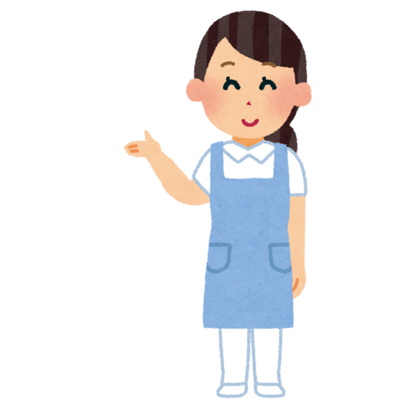 介護施設の介護士さんは、施設を利用するお年寄りにいつも笑顔で接しているというイメージの女性介護士の画像。