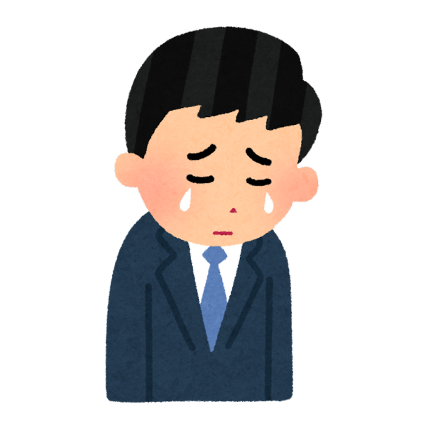 介護離職をして後悔で肩を落とす中高年の男性のイメージ画像