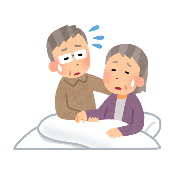 介護に慣れない母親と息子のお互いにギクシャクするイメージの画像