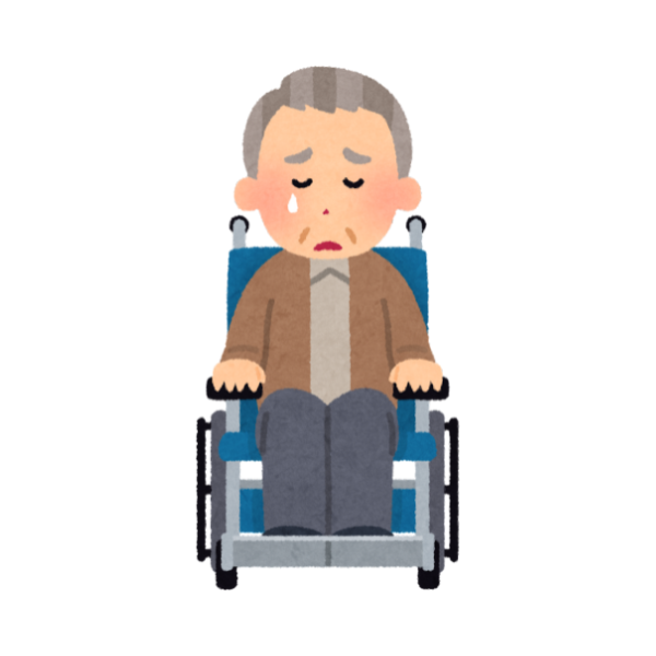 自分もまだ必要とされていると認識することで、嬉し涙を流す老人のイメージ画像