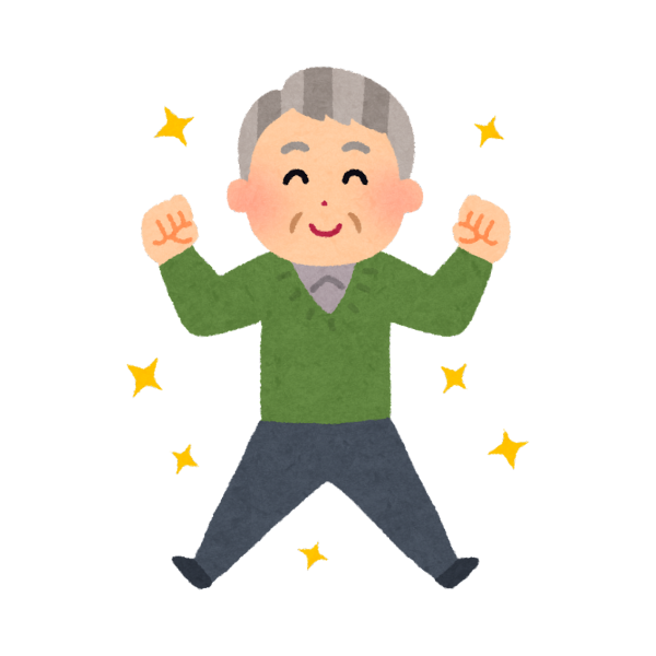 介護施設で仲間といきいき生活するおじいちゃんのイメージ画像