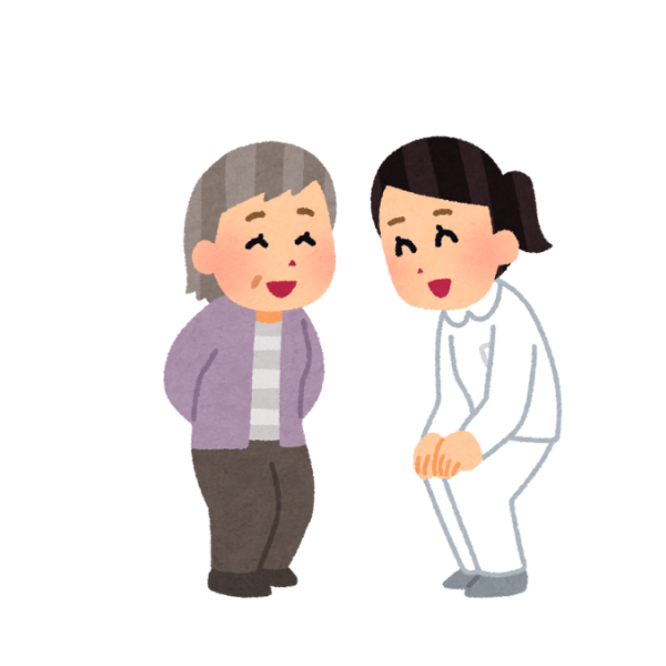 介護士が入居者とコミュニケーションをとっているイメージの画像