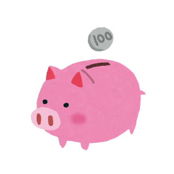月々払い戻されるのが僅かでも、１年２年と経つと結構な金額になりますよというイメージの貯金箱の画像
