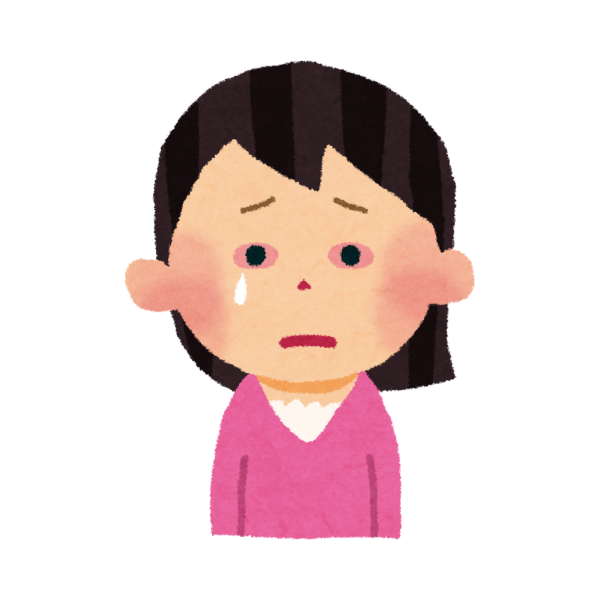 おむつ交換の際に親の老い目の当たりにして涙する女性のイメージ画像