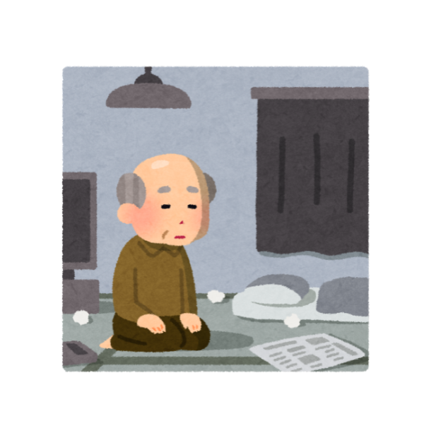 寂しさを一人で我慢する高齢者のイメージ画像