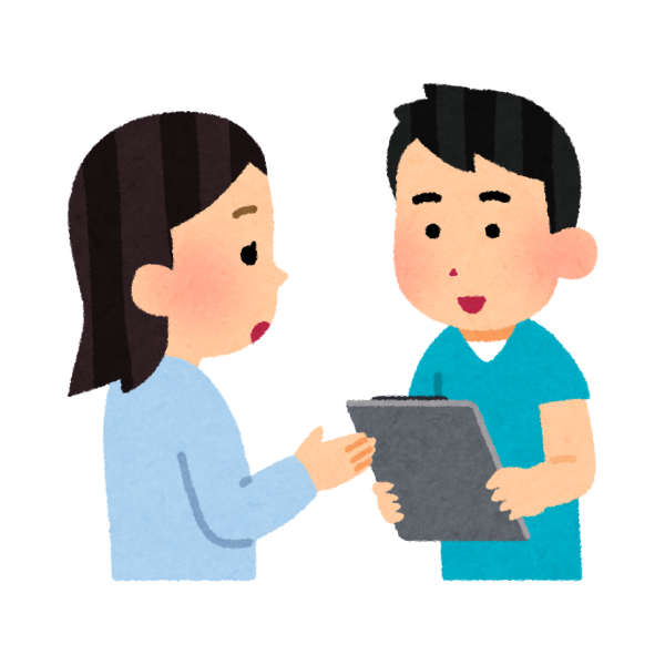 介護のことを施設の方に相談する家族のイメージ画像