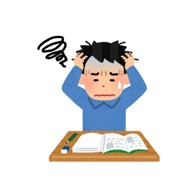 介護する親のことが気がかりで授業が手につかない学生のイメージ画像