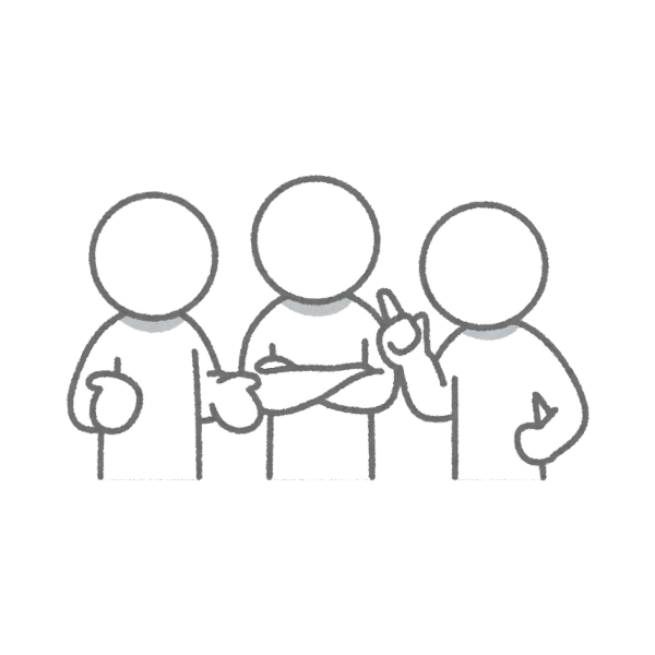 家族で話し合っているイメージの画像