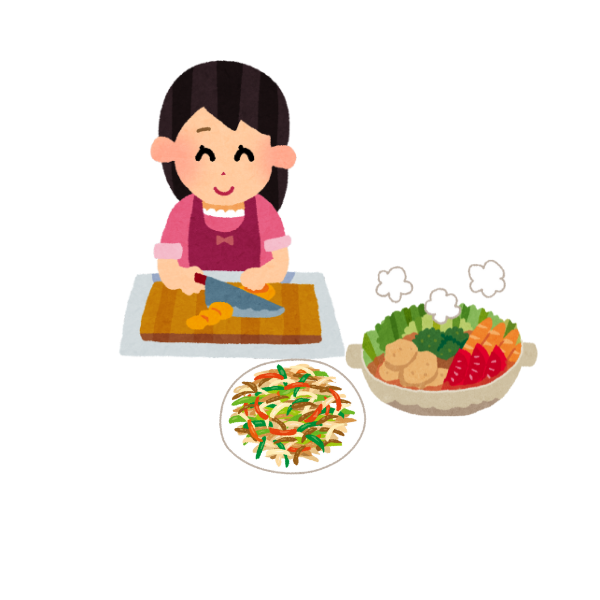 介護のプロが2食分をまとめて作り置きしているイメージの画像