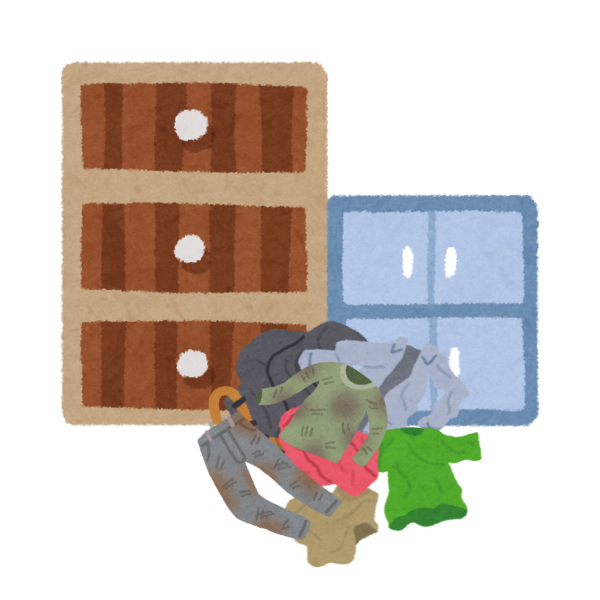 タンスと古着のイメージ画像