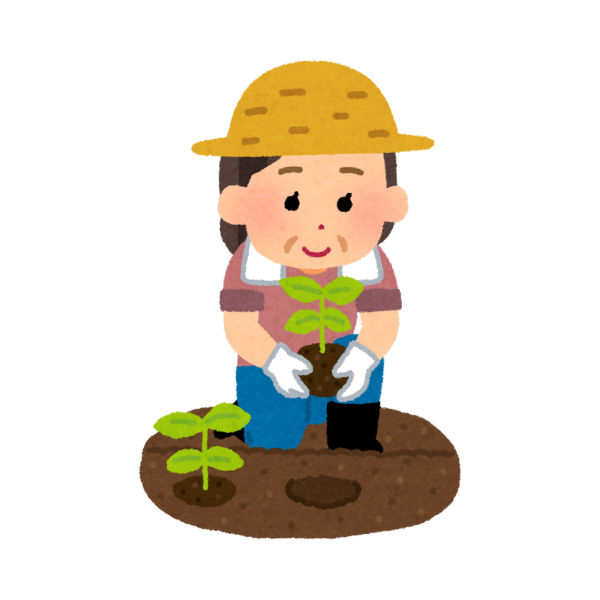 フレイル予防のために家庭菜園をする高齢者のイメージ画像