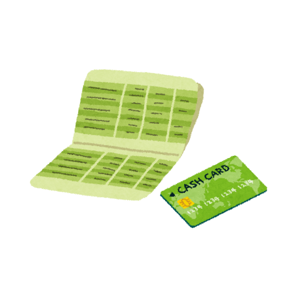 通帳とキャッシュカードの画像