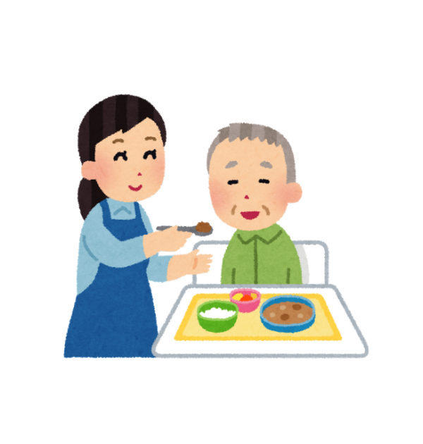 高齢者は嚥下機能の低下もあるので食事には気をつけるべきというメッセージを込めたイメージ画像