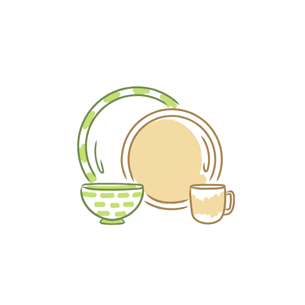 高齢者のお気に入りの食器のイメージ画像