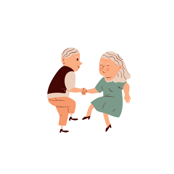 高齢者が元気に体を動かしているイメージの画像