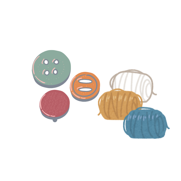 認知症マフに使われる小物のイメージ画像