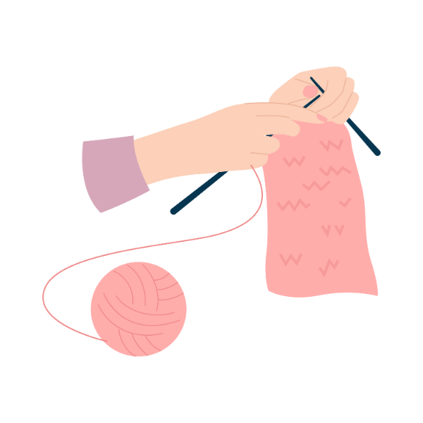 認知症マフを作っているイメージの画像