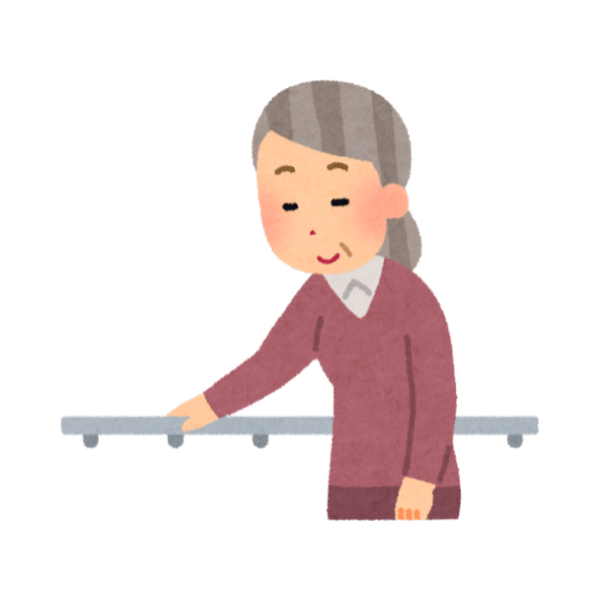 手すりと高齢者のイメージ画像